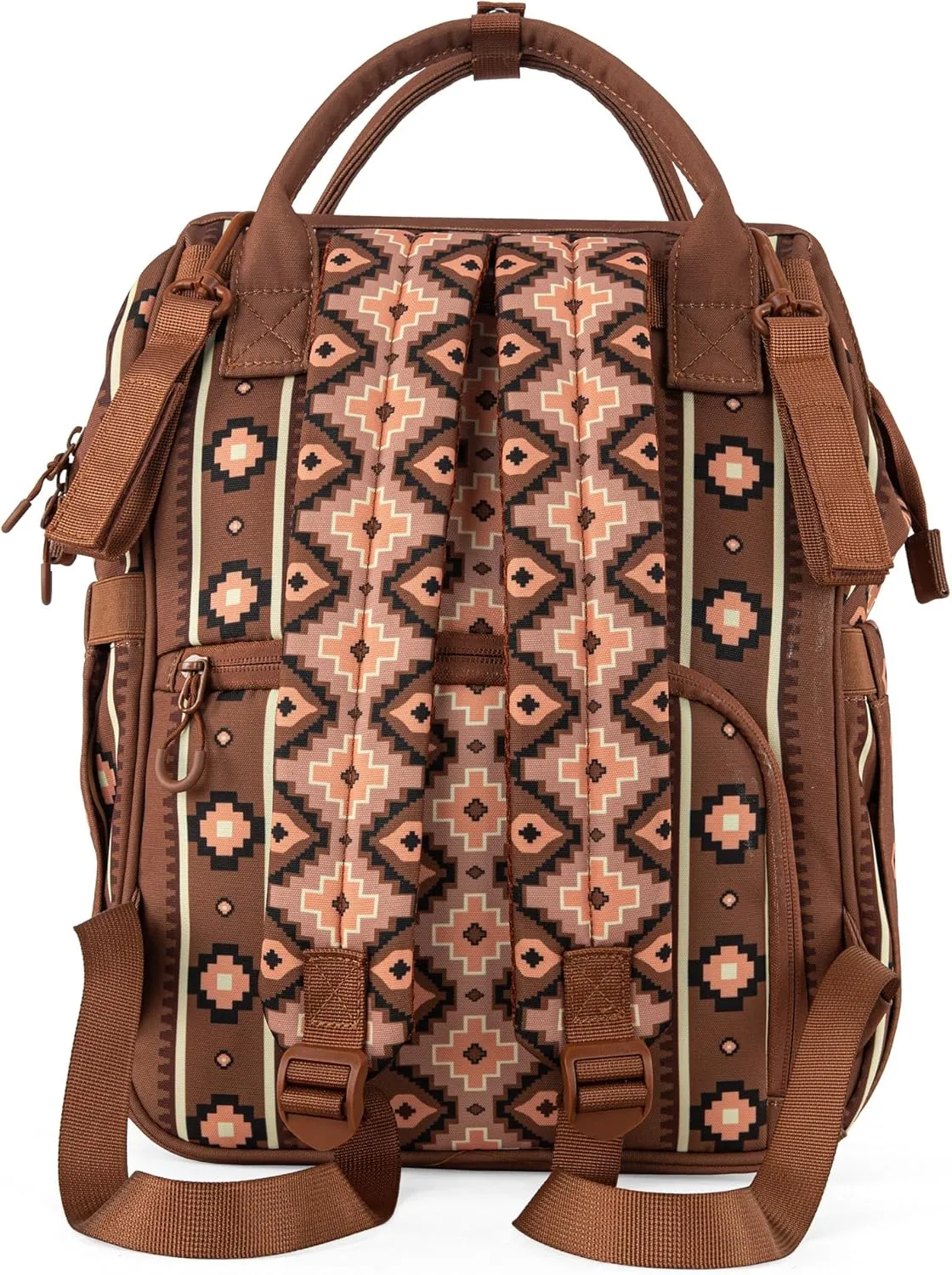 Montana West x Wrangler Diaper Bag Backpack Aztec Travel Backpack Purses Western Multi-Function Baby Bags for Mom with Waterproof Insulated Pockets