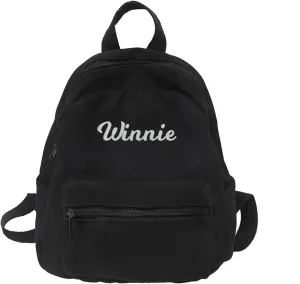 MT WORLD Toddler Mini Canvas Backpack - Personalized Vintage Daypack for Kids, Custom Monogram