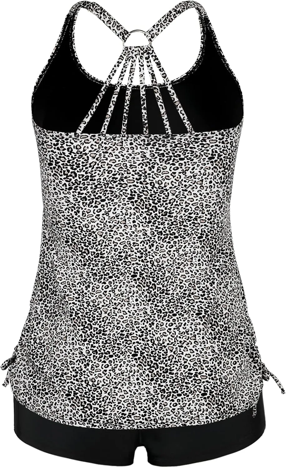 Mycoco Plus Size Two Piece Tankini Swimsuit for Women Athletic Bathing Suits High Neck Tankini Top with Shorts