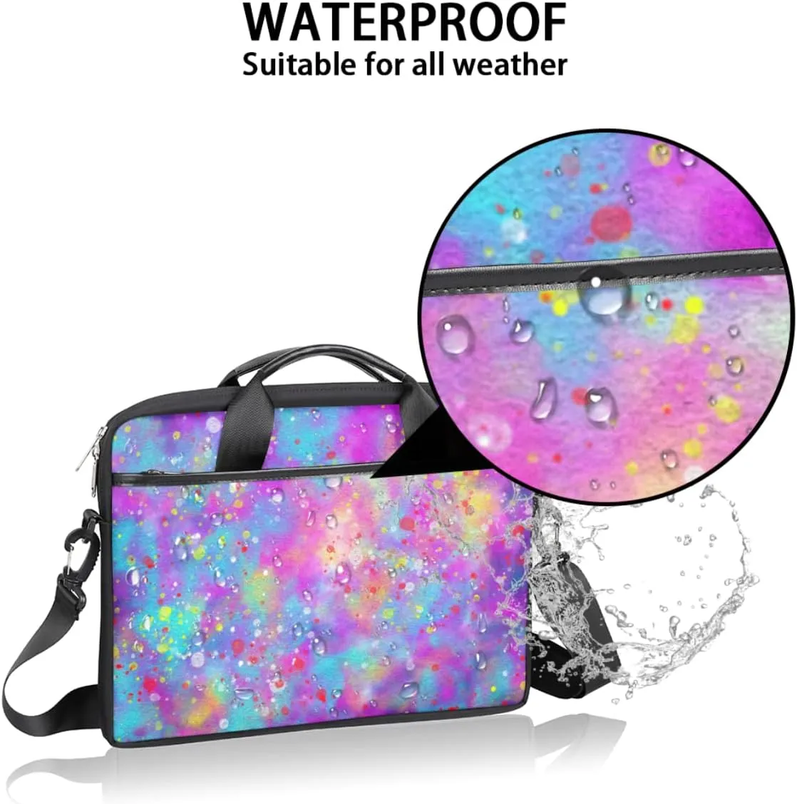 Pirate Skull Laptop Shoulder Messenger Bag Waterproof Laptop Briefcase Handle Padded Strap
