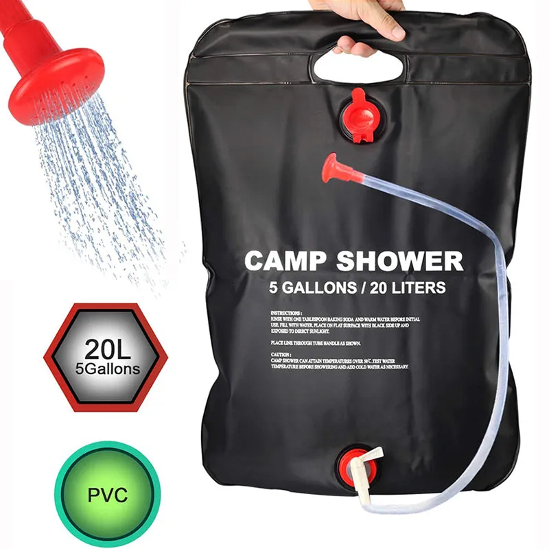 Portable 20L Solar Heated Outdoor Camping Shower Bag