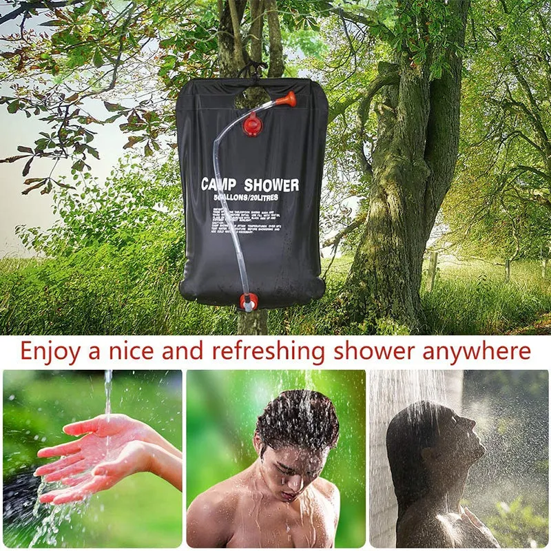 Portable 20L Solar Heated Outdoor Camping Shower Bag