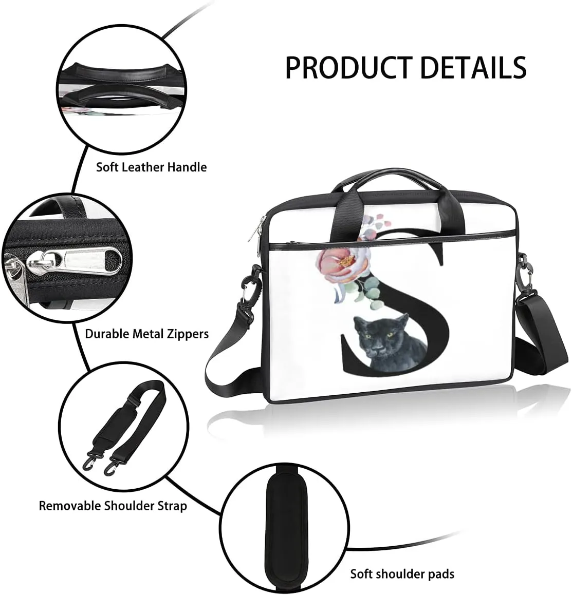 Science Lab Education Themed Laptop Shoulder Messenger Bag Waterproof Laptop Briefcase with Handle and Padded