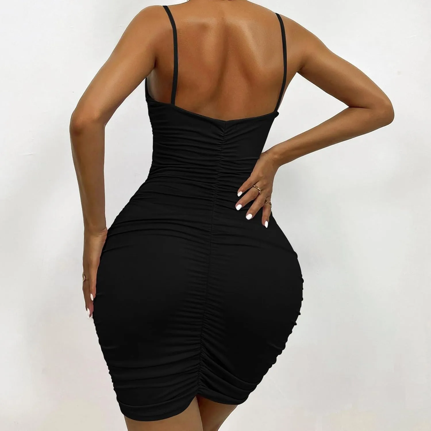 Semi Formal Dresses for Women Elegant Sexy Cross V Neck Spaghetti Straps Mini Cocktail Dress Club Evening Party Sundress