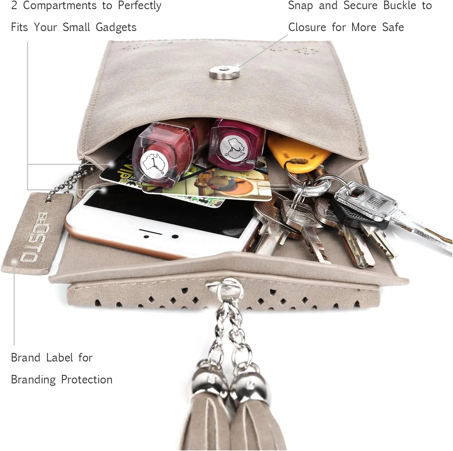 seOSTO Womens Small Crossbody Bag For Woman, Tassel Wallet PurseGifts For Teenage Girls