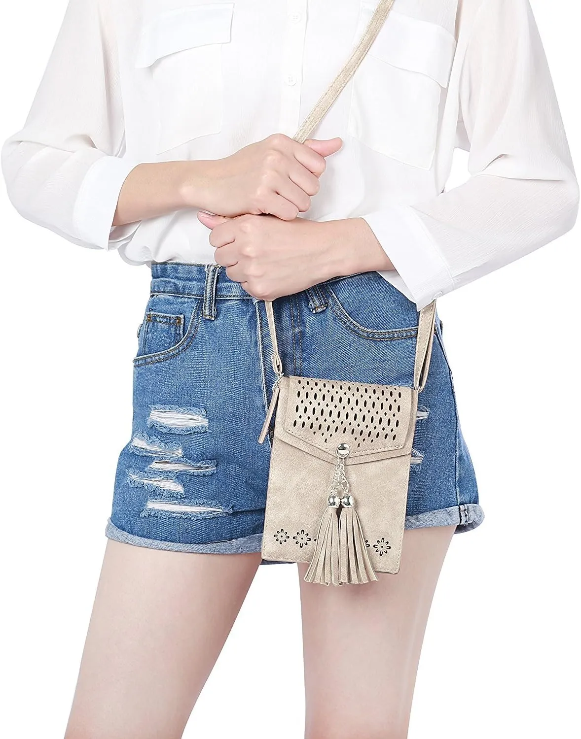 seOSTO Womens Small Crossbody Bag For Woman, Tassel Wallet PurseGifts For Teenage Girls