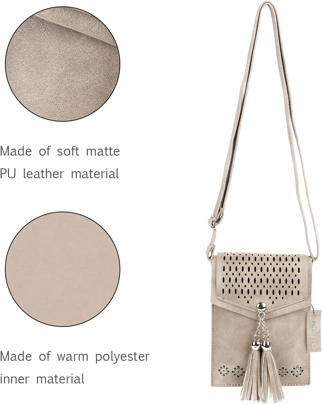 seOSTO Womens Small Crossbody Bag For Woman, Tassel Wallet PurseGifts For Teenage Girls