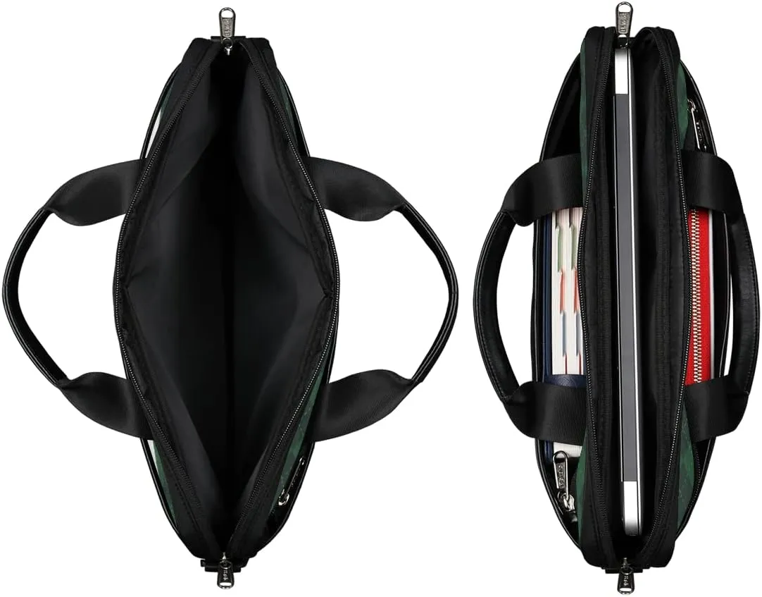 Shamrocks Clovers Paid Laptop Shoulder Messenger Bag Waterproof Laptop Briefcase with Handle and Padded Strap