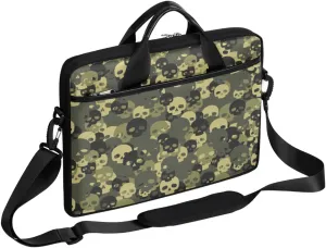 Skulls With Bones Laptop Shoulder Messenger Bag Waterproof Laptop Briefcase with Handle and Padded Strap Case Sleeve for 13 13.3 14 15.6 Inch Laptop Case