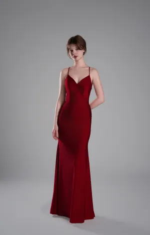 Spaghetti Straps Strappy Back Satin Lace-Up Mermaid Dresses