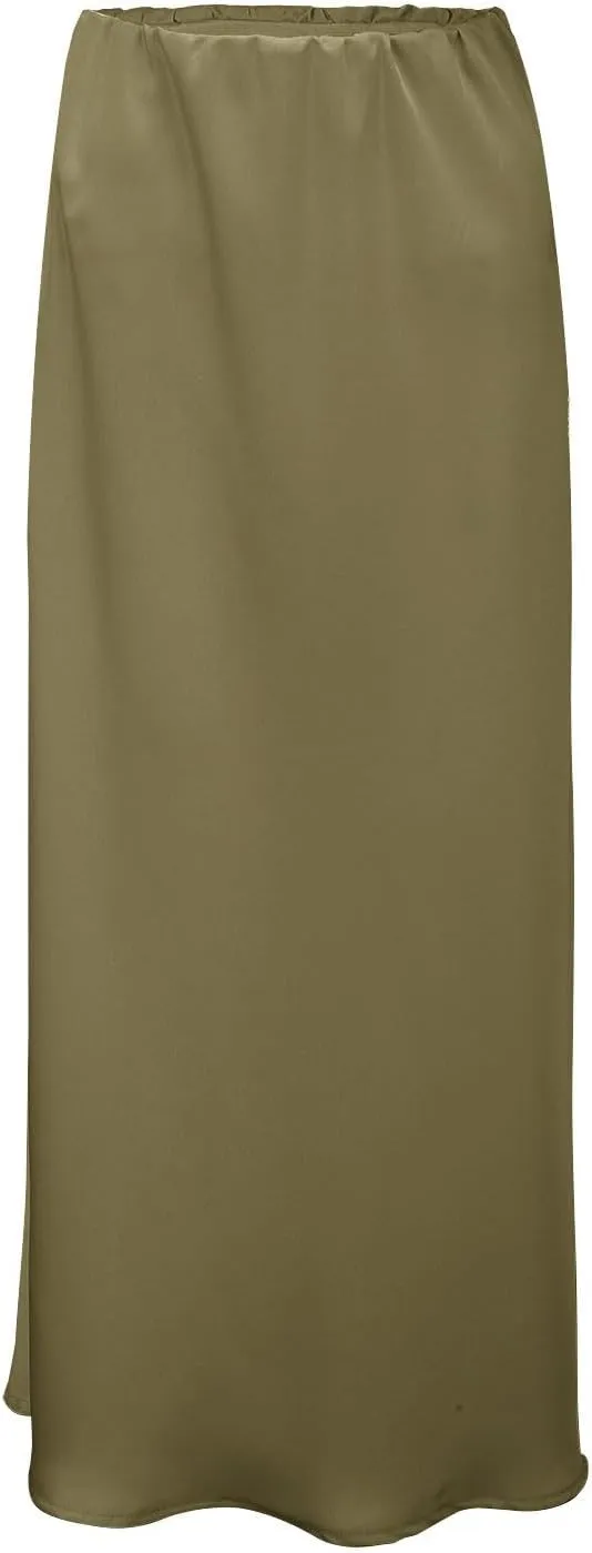 Spring Summer Skirts Satin Skirt High Waisted Maxi Wedding A Line Long Skirts Disposable Table