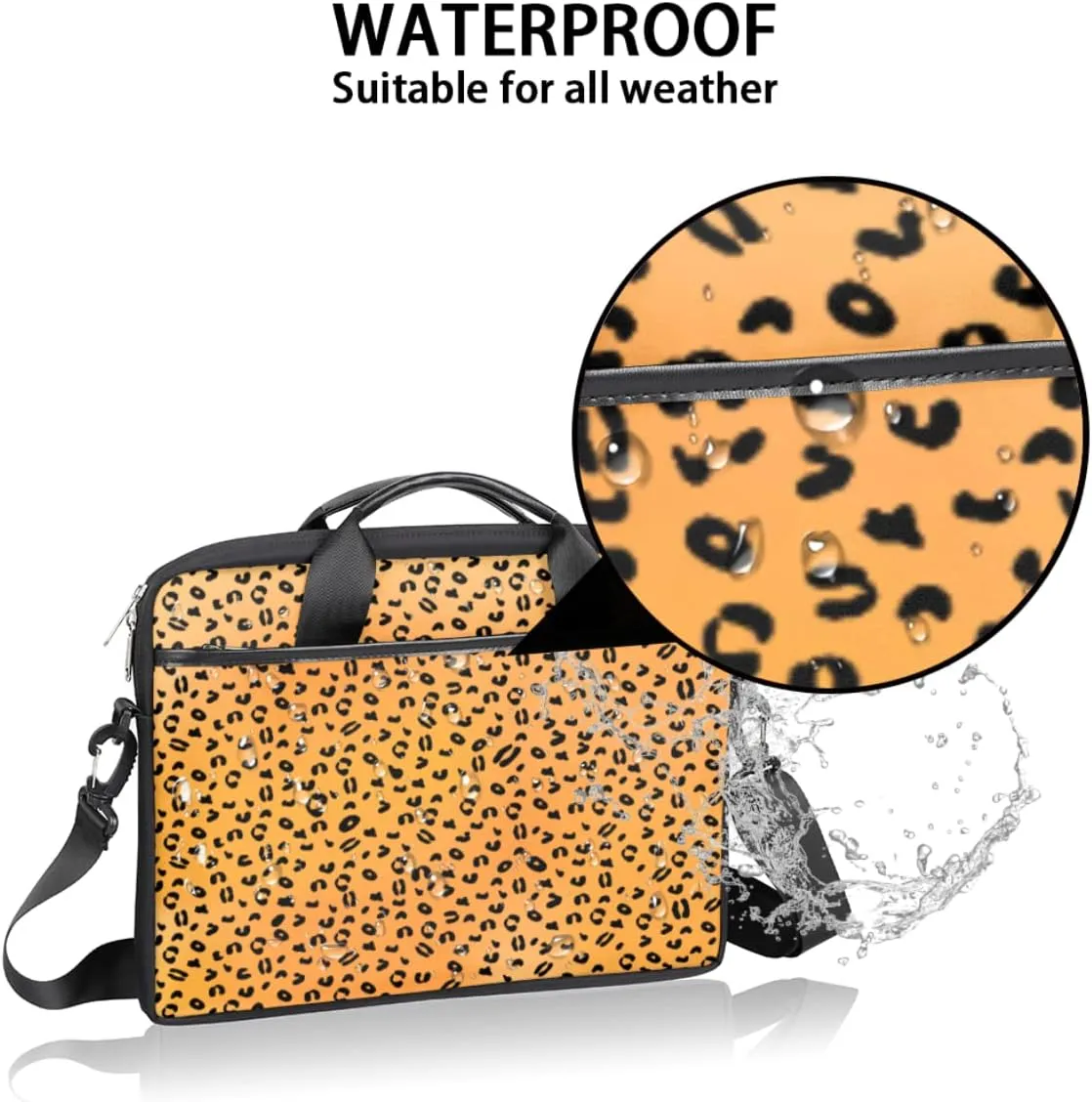 Strawberry Mushrooms Laptop Shoulder Messenger Bag Waterproof Laptop Briefcase Handle Padded Strap