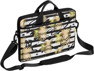 Strawberry Mushrooms Laptop Shoulder Messenger Bag Waterproof Laptop Briefcase Handle Padded Strap
