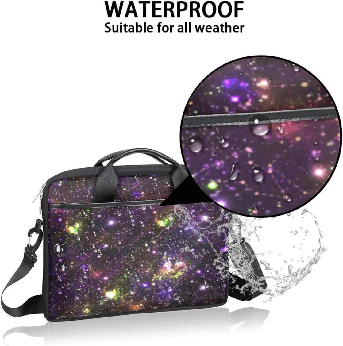 Sugar Skull Pattern Laptop Shoulder Messenger Bag Waterproof Laptop Briefcase Handle Padded Strap
