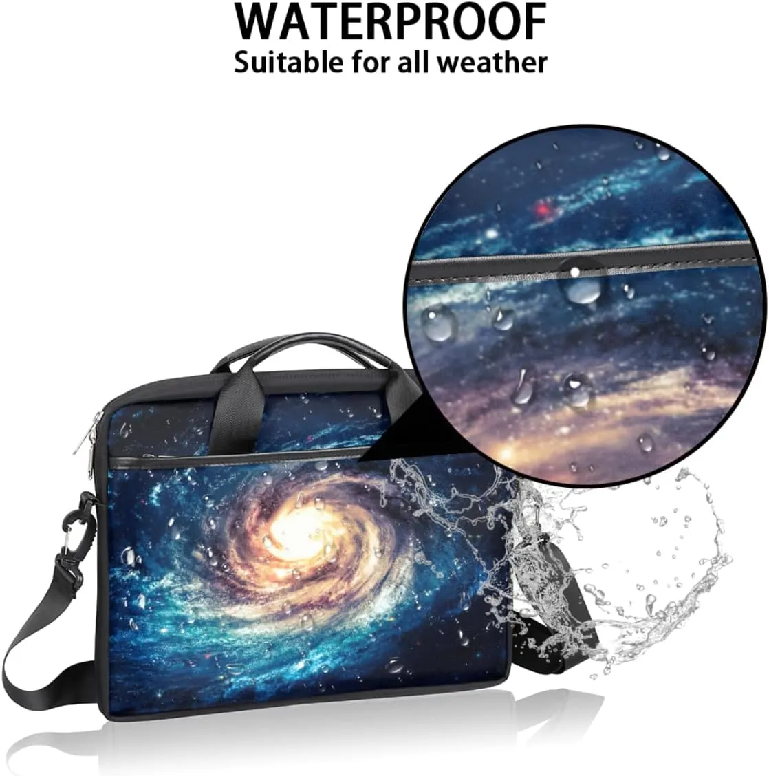 Sugar Skull Pattern Laptop Shoulder Messenger Bag Waterproof Laptop Briefcase Handle Padded Strap