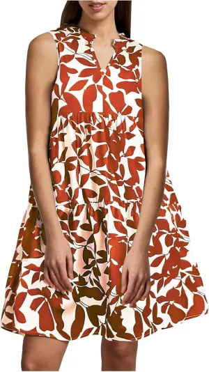 Summer Dress for Women Fashion Floral Print V Neck Loose Flowy Tiered Shirt Mini Dress Boho Pleated Short Sundress