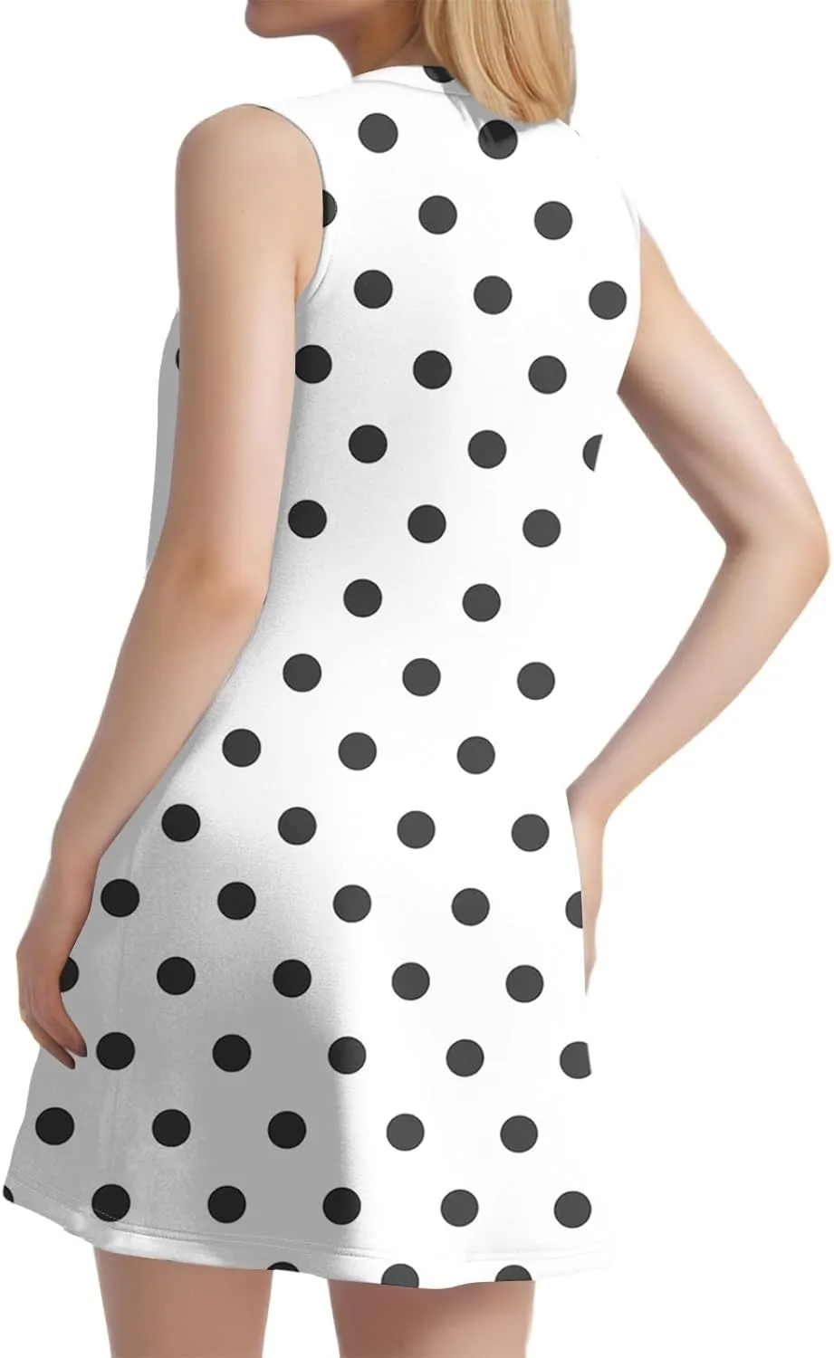 Summer Dresses for Women 2025 Loose O Neck Sundresses Sleeveless Pleated Tank Dress Beach Casual Print Dress with Pockets