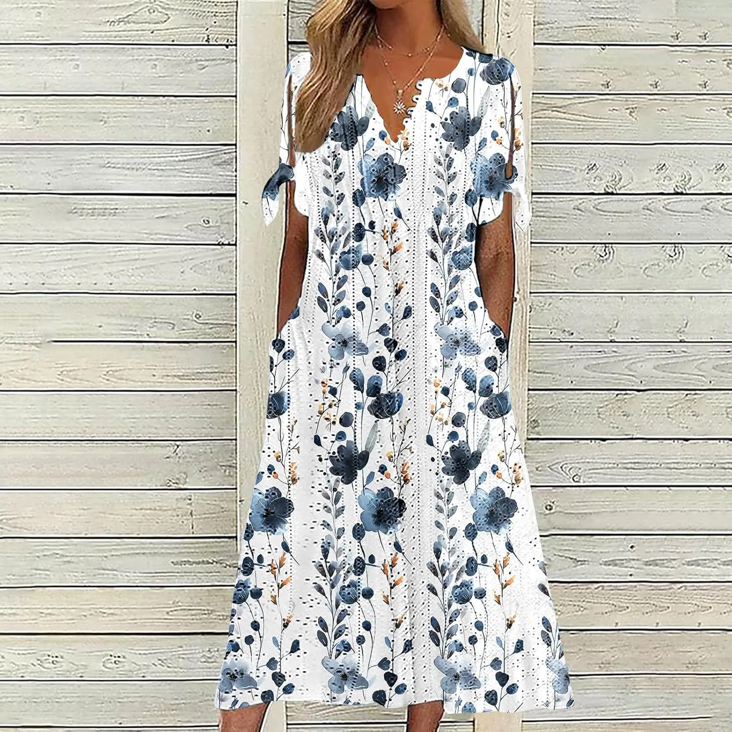 Summer Dresses for Women 2025 Plus Size Wedding Guest Maxi Dress Beach Vacation Sundress Short Sleeve Eyelet Dresses