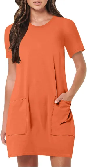 Summer Dresses Women Short Sleeve Mini Dress Fitted Loose Flowy Dresses Women Casual Spring Summer