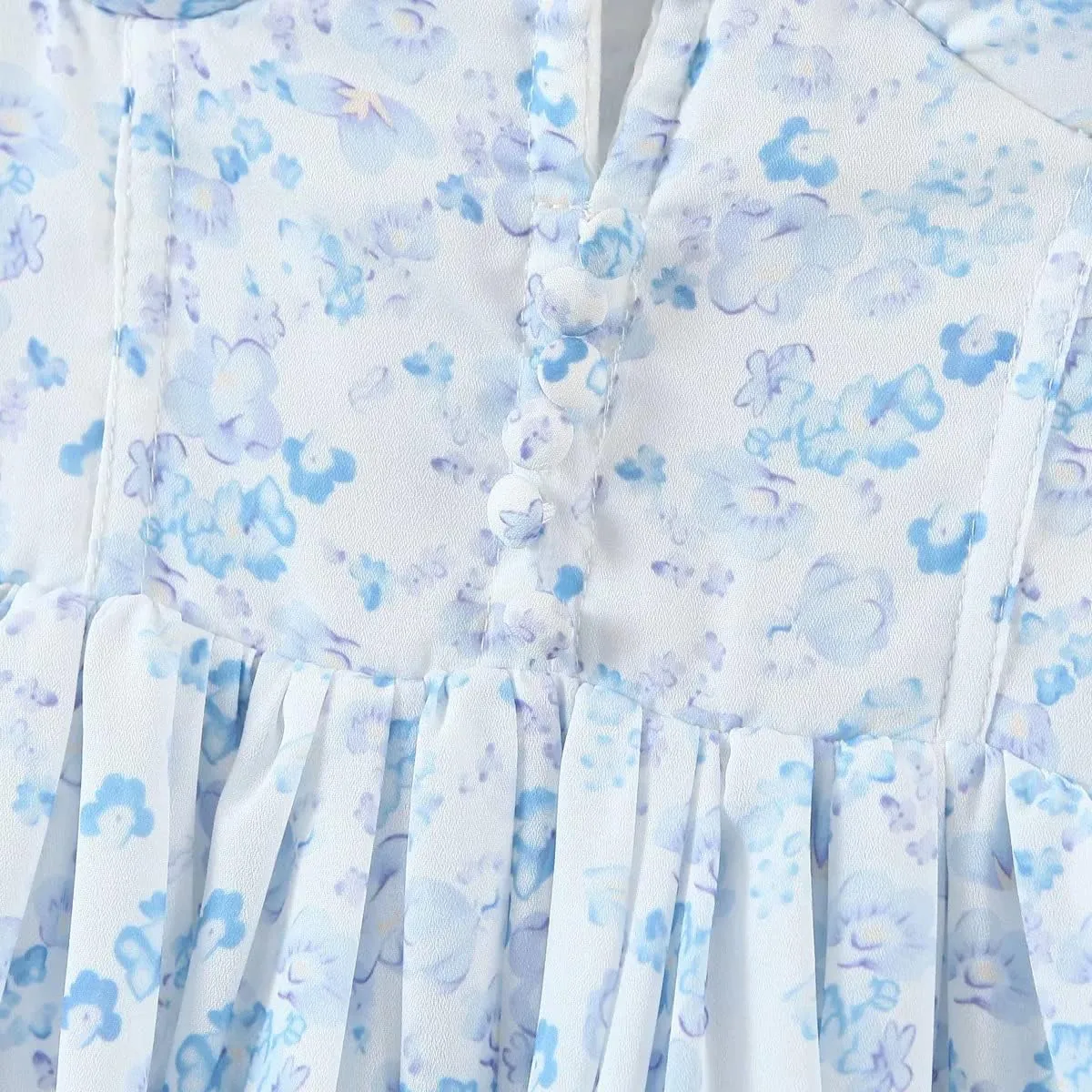 Summer V Neck Floral A Line Sleeveless Dress Tie Shoulder Ruffle Mini Vacation Backless Dresses for Women