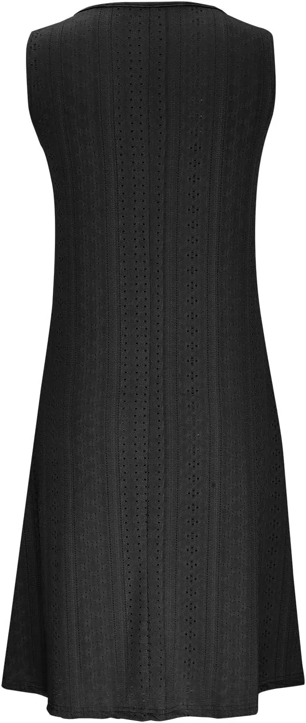 Sundresses for Women 2024 Casual Beach Sleeveless Resort Wear Vacation Sun Dresses Spring Summer Tank Dress