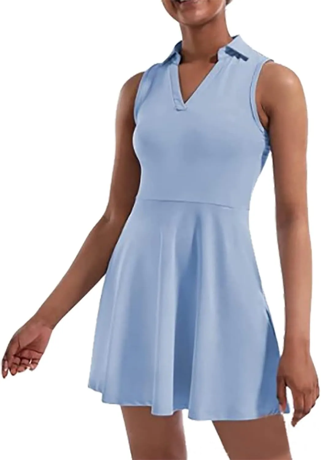 Tennis Dress Athletic Dress for Women Workout Dress with Built in Shorts and Bra Cutout Plus Size Dresses for Curvy Women