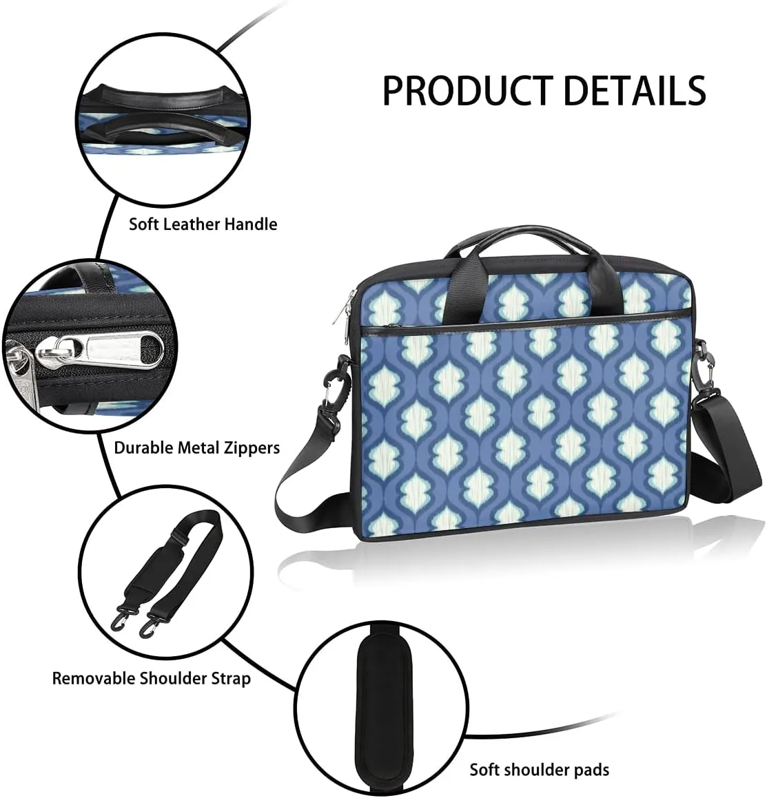 Thanksgiving Pumpkin Pattern Laptop Shoulder Messenger Bag Waterproof Laptop Briefcase Handle Padded Strap