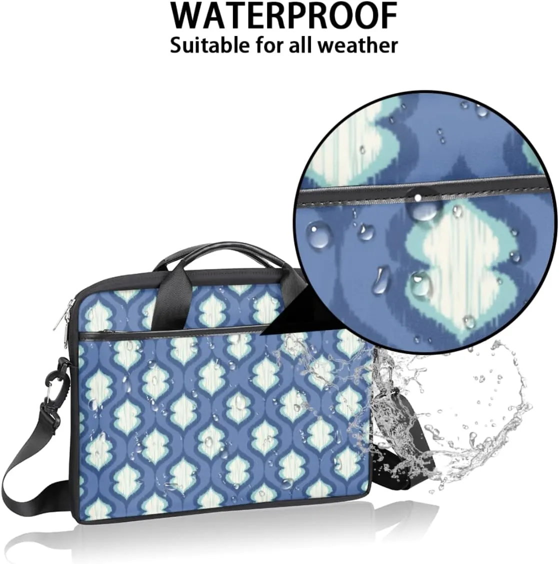 Thanksgiving Pumpkin Pattern Laptop Shoulder Messenger Bag Waterproof Laptop Briefcase Handle Padded Strap