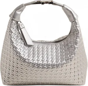 Trendy Shoulder Purses for Women PU Leather Woven Bag Hobo Tote Handbags Cute Crossbody Bags with Zipper Closure