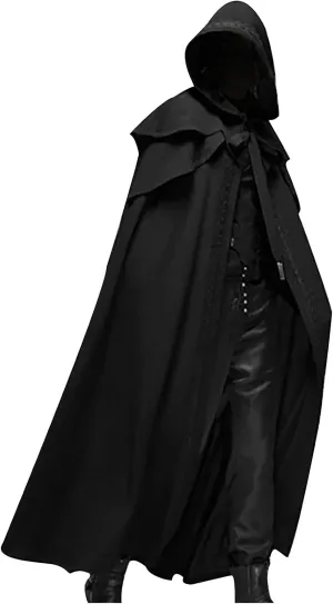 tuduoms Unisex Men's Medieval Cape Cloak with Hood - Witch Party Tunic Cape Assassin Hooded Cloak Halloween Cosplay Costumes