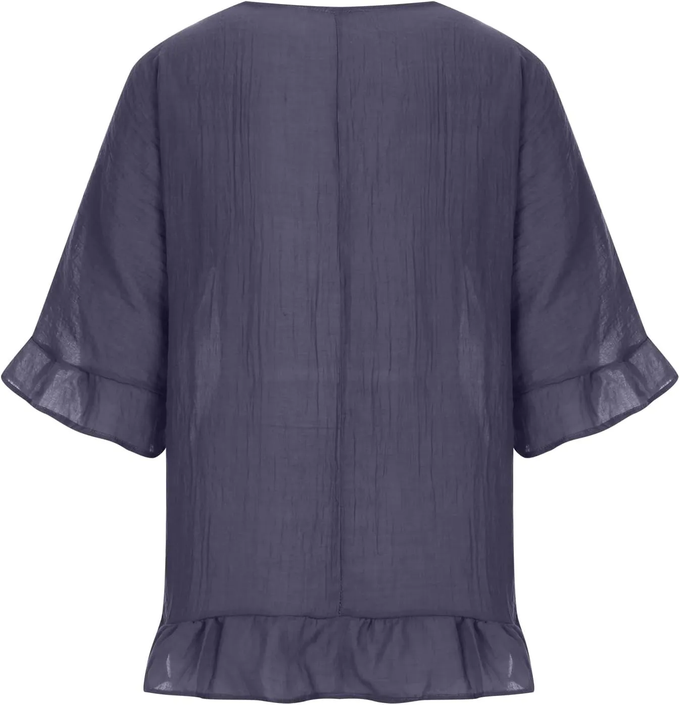 Tunic Dresses for Women 2024 Flowy Plus Size 3/4 Ruffle Sleeve Dress Oversized Lightweight Outdoor Bodycon Mini Dress