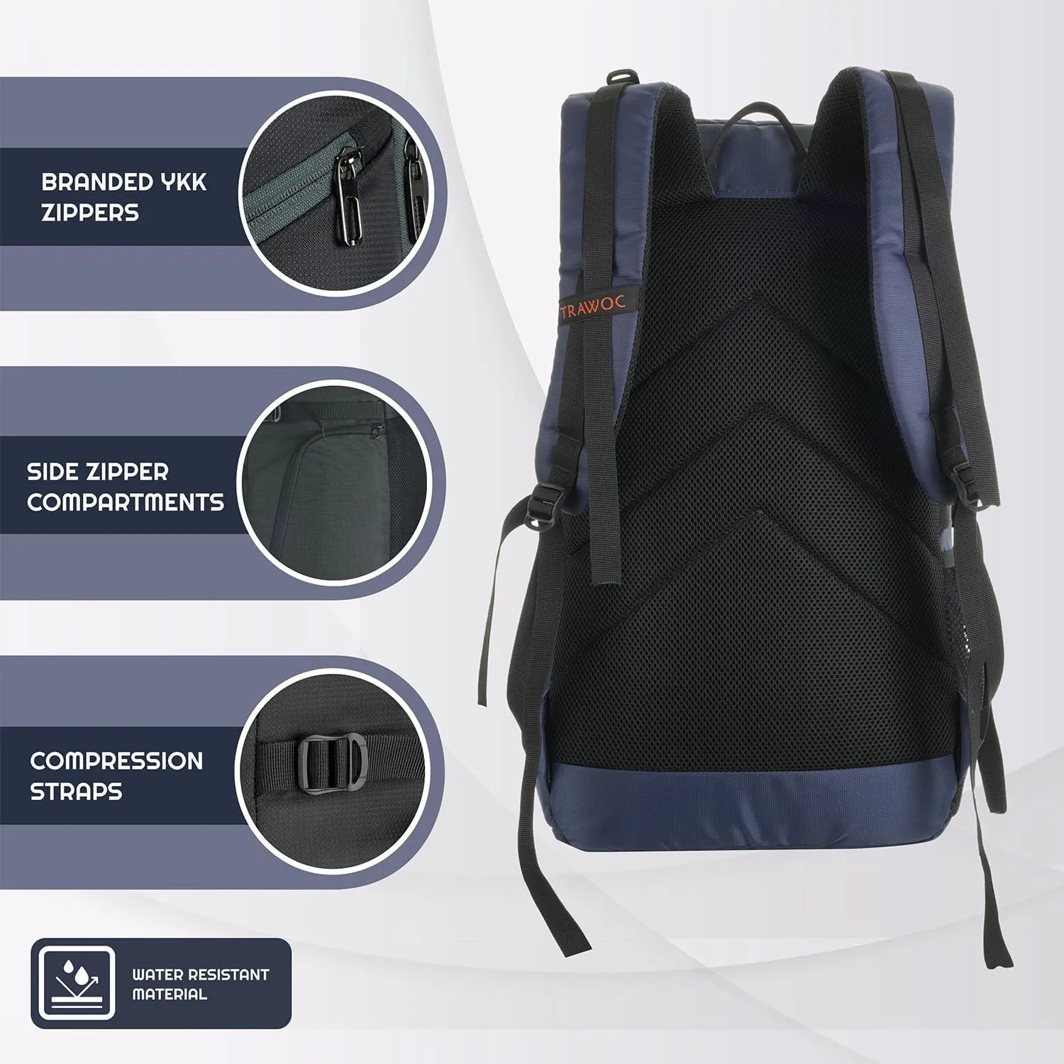 VIPER 40L Travel Laptop Backpack for Men and Women,water resistant fabric,Casual Bag Suitable All Occasions-Navyblue