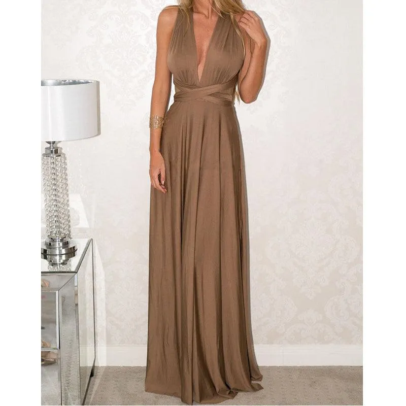 way Wrap Convertible Boho Maxi Club Red Dress Bandage Long Party Bridesmaids Infinity Robe Longue Femme