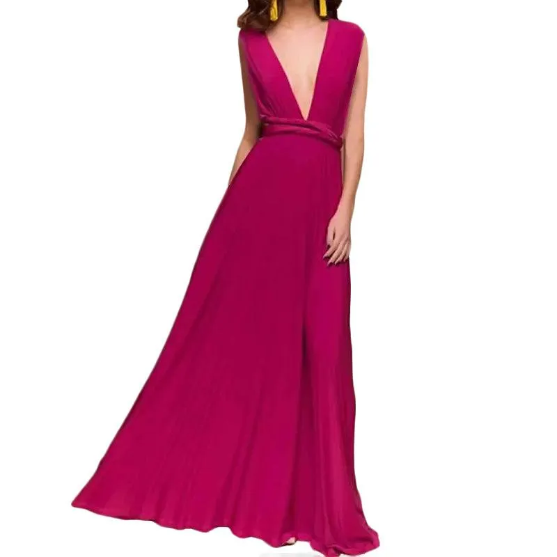 way Wrap Convertible Boho Maxi Club Red Dress Bandage Long Party Bridesmaids Infinity Robe Longue Femme