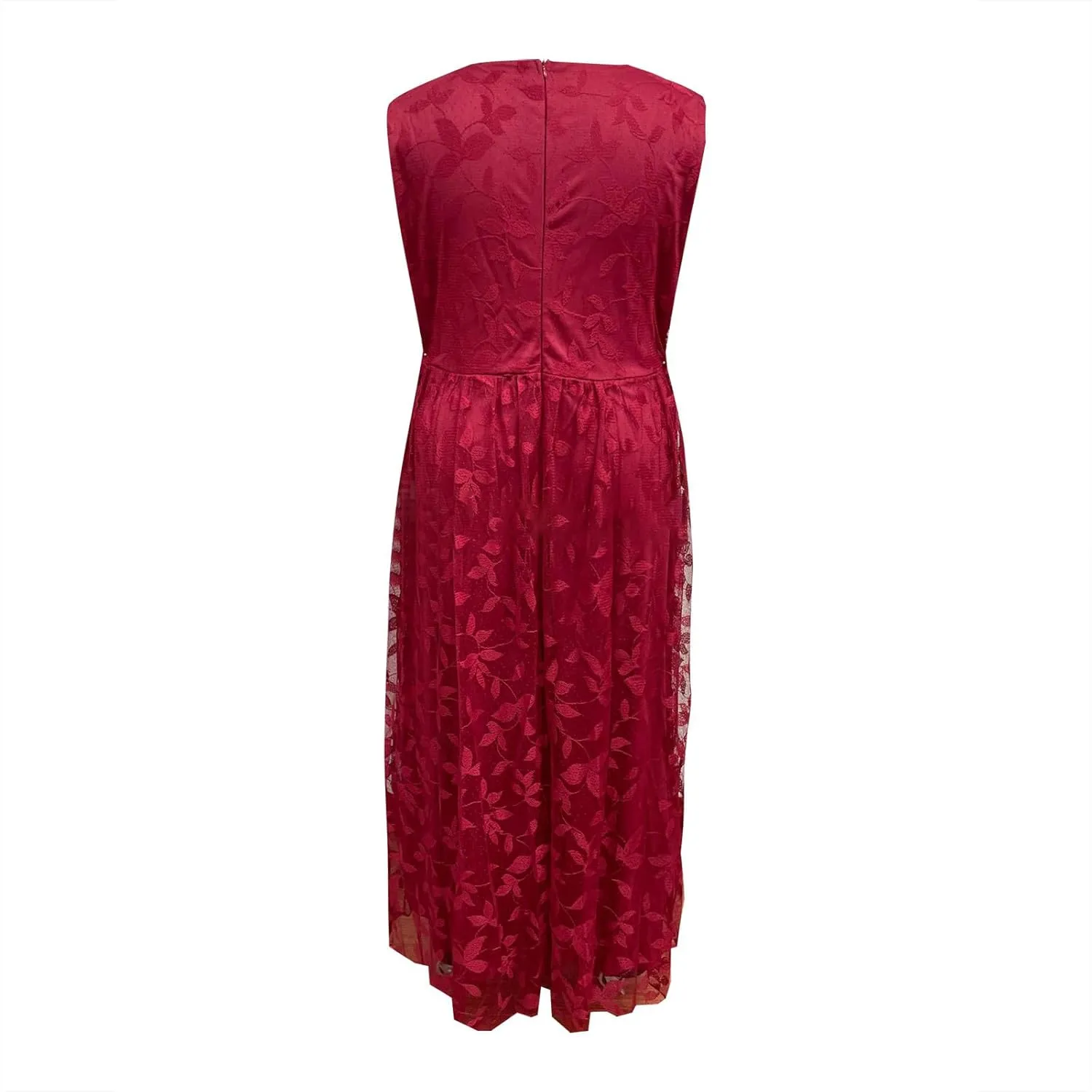 Women Plus Size Lace Cocktail Dresses Summer Wrap Round Neck Short Sleeve Flowy A Line Wedding Guest Midi Dress