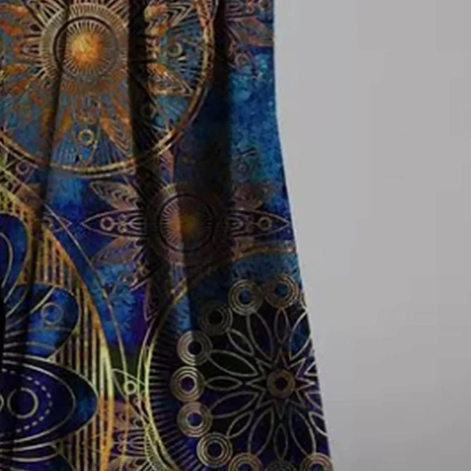 Women's Casual Dresses Plus Size Color Block Long Sleeve Dress Loose Fit Boho Floral Print Flowy Swing Maxi Dress