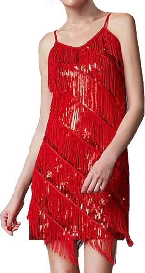 Womens Fringe Dress Spaghetti Strap Sleeveless Tassel Sling Dress Sexy V Neck Backless Cocktail Party 2025 Mini Dresses