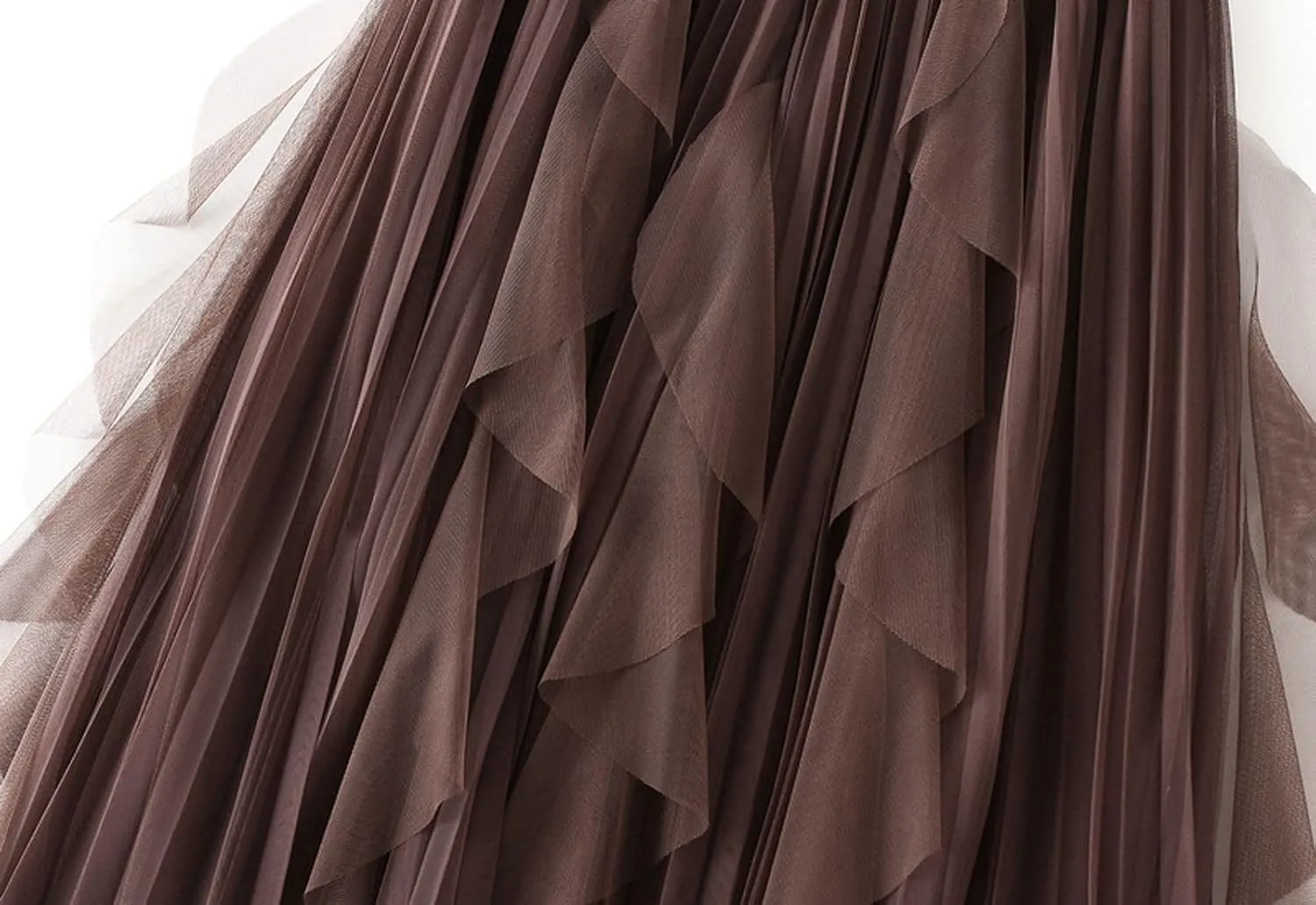 Women's Ruffled Tulle Midi Skirt High Waist Pleated A-line Skirt for Elegant and Casual Occasions 2025 Summer Fashion