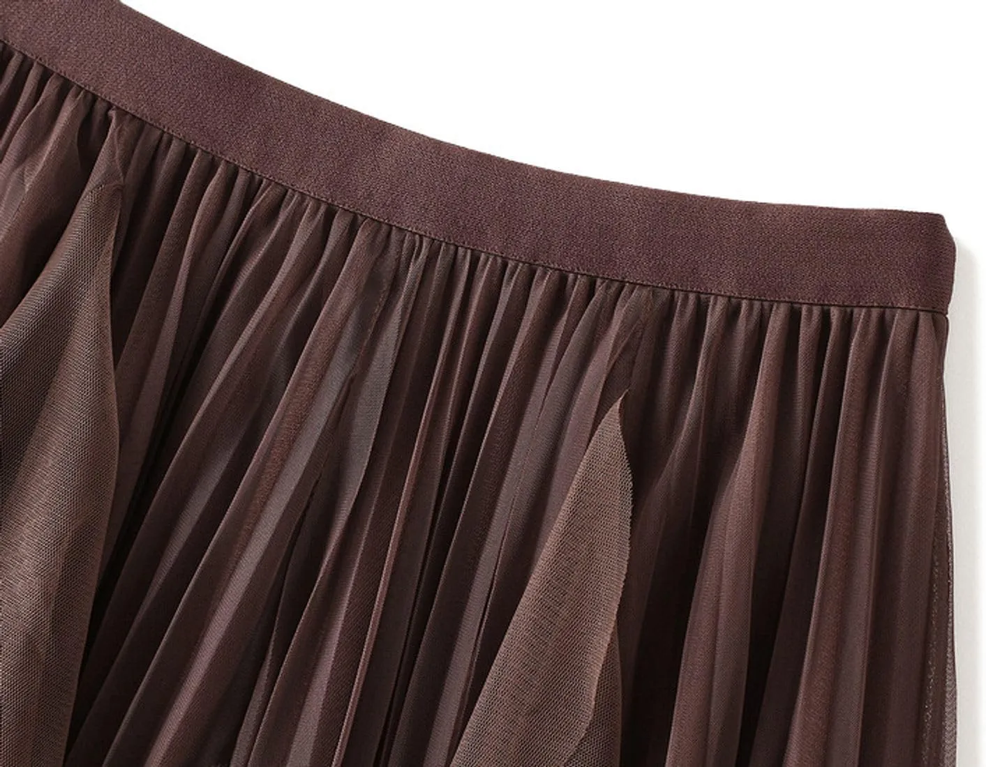 Women's Ruffled Tulle Midi Skirt High Waist Pleated A-line Skirt for Elegant and Casual Occasions 2025 Summer Fashion