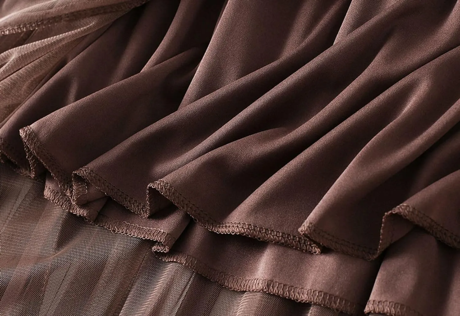 Women's Ruffled Tulle Midi Skirt High Waist Pleated A-line Skirt for Elegant and Casual Occasions 2025 Summer Fashion