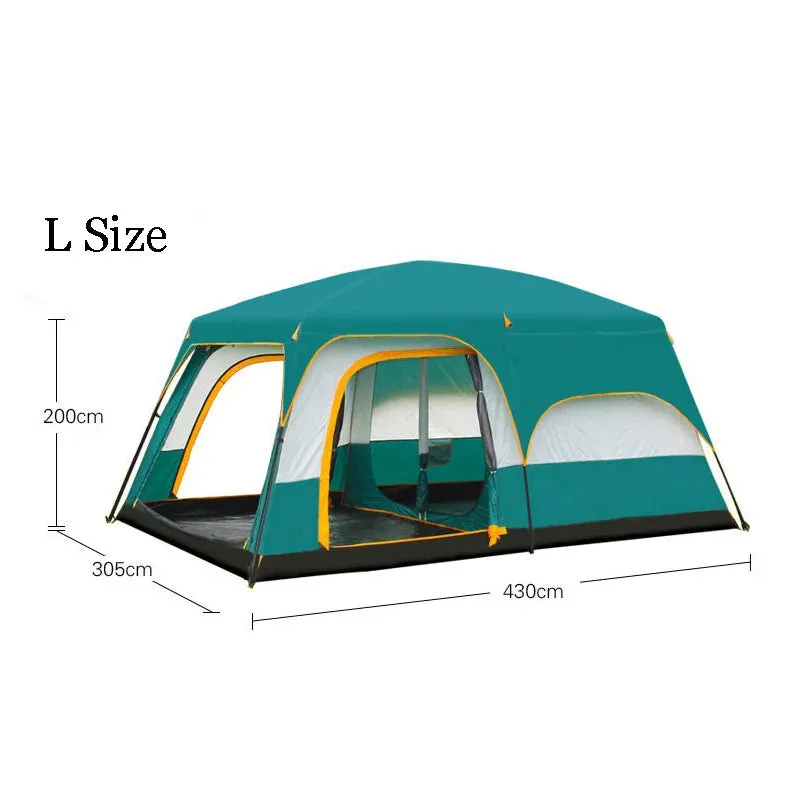 WOQI two room extra large outdoor camping tents 6-10 persons waterproof outdoor family luxury family tent