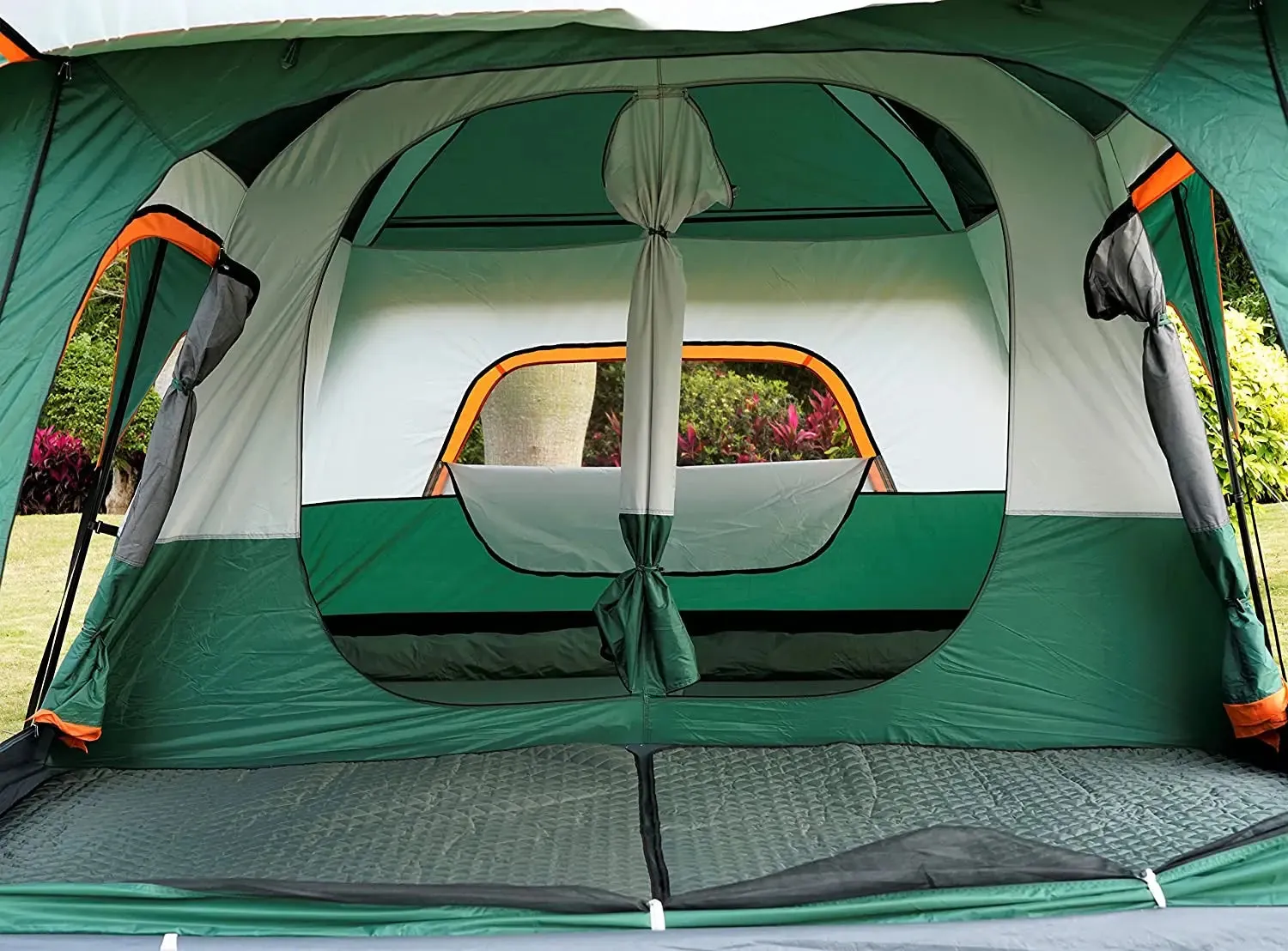 WOQI two room extra large outdoor camping tents 6-10 persons waterproof outdoor family luxury family tent
