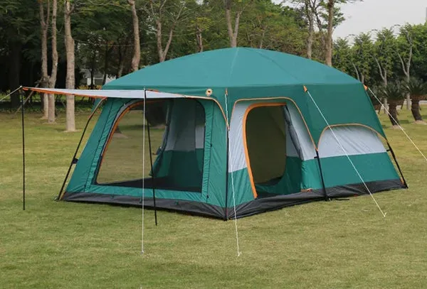 WOQI two room extra large outdoor camping tents 6-10 persons waterproof outdoor family luxury family tent