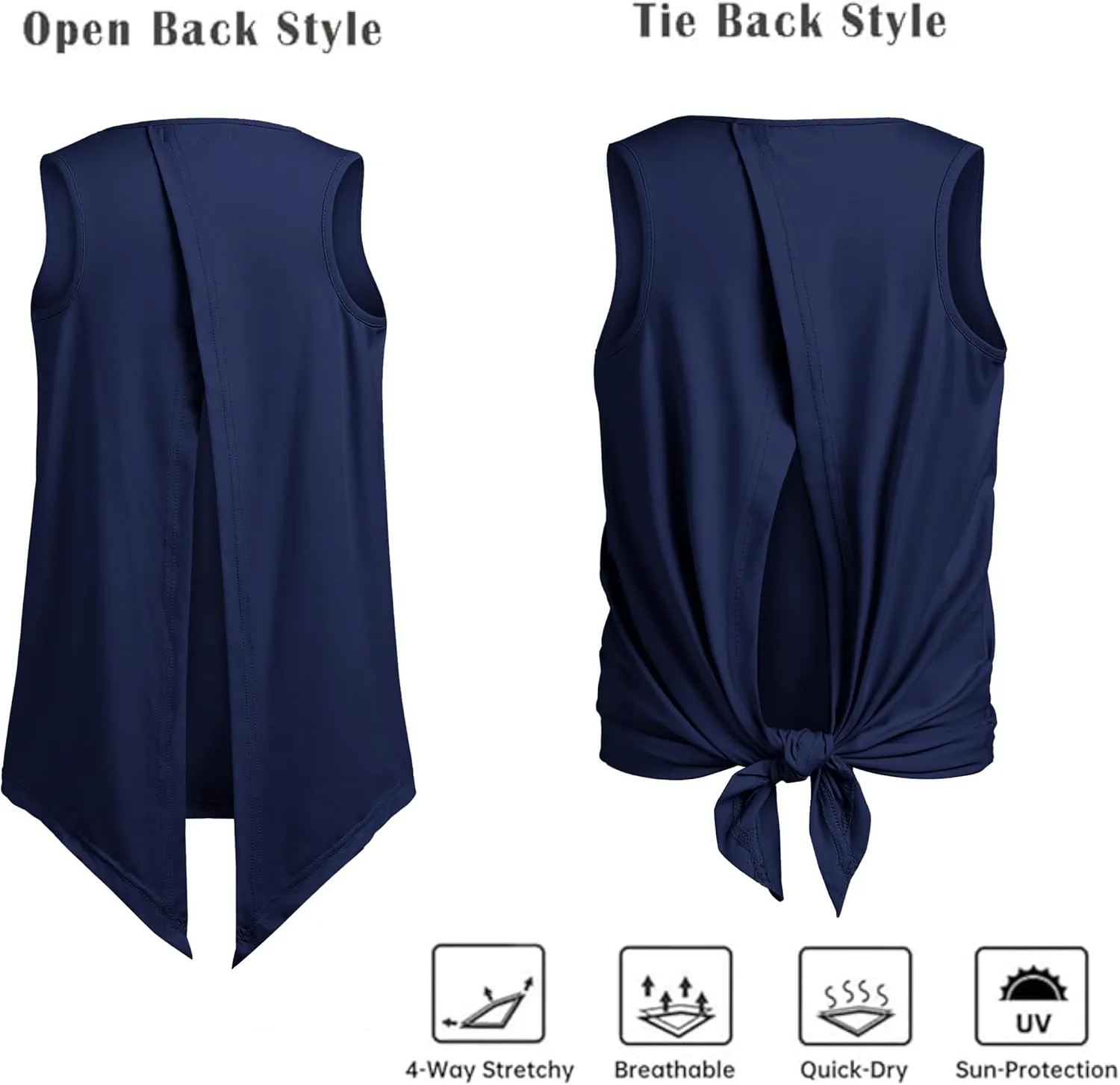 Zaclotre Kid Girls Athletic Tank Tops Open Tie Back Sleeveless Workout Running Tennis Sports Shirts 5-14Years