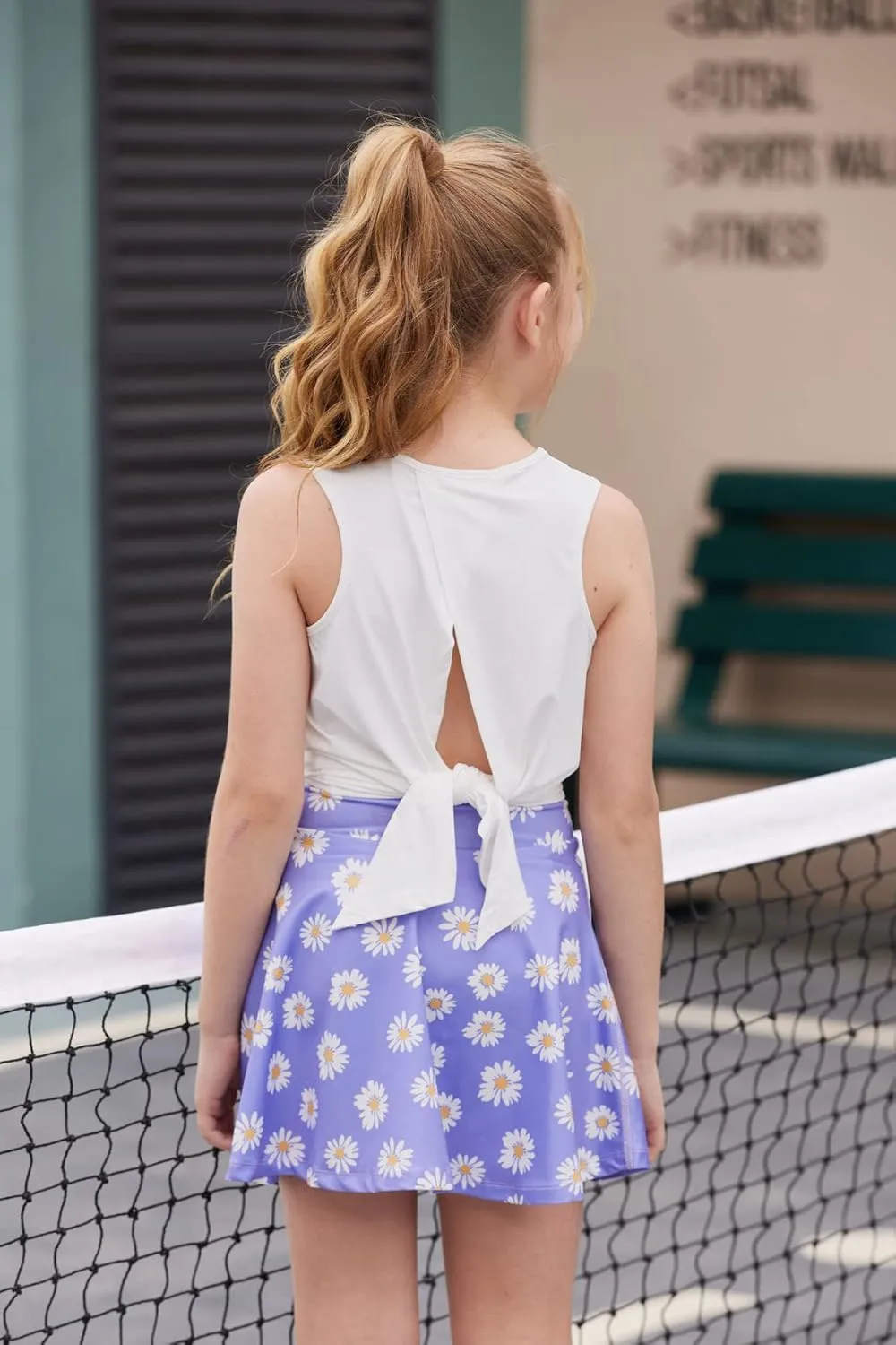 Zaclotre Kid Girls Athletic Tank Tops Open Tie Back Sleeveless Workout Running Tennis Sports Shirts 5-14Years