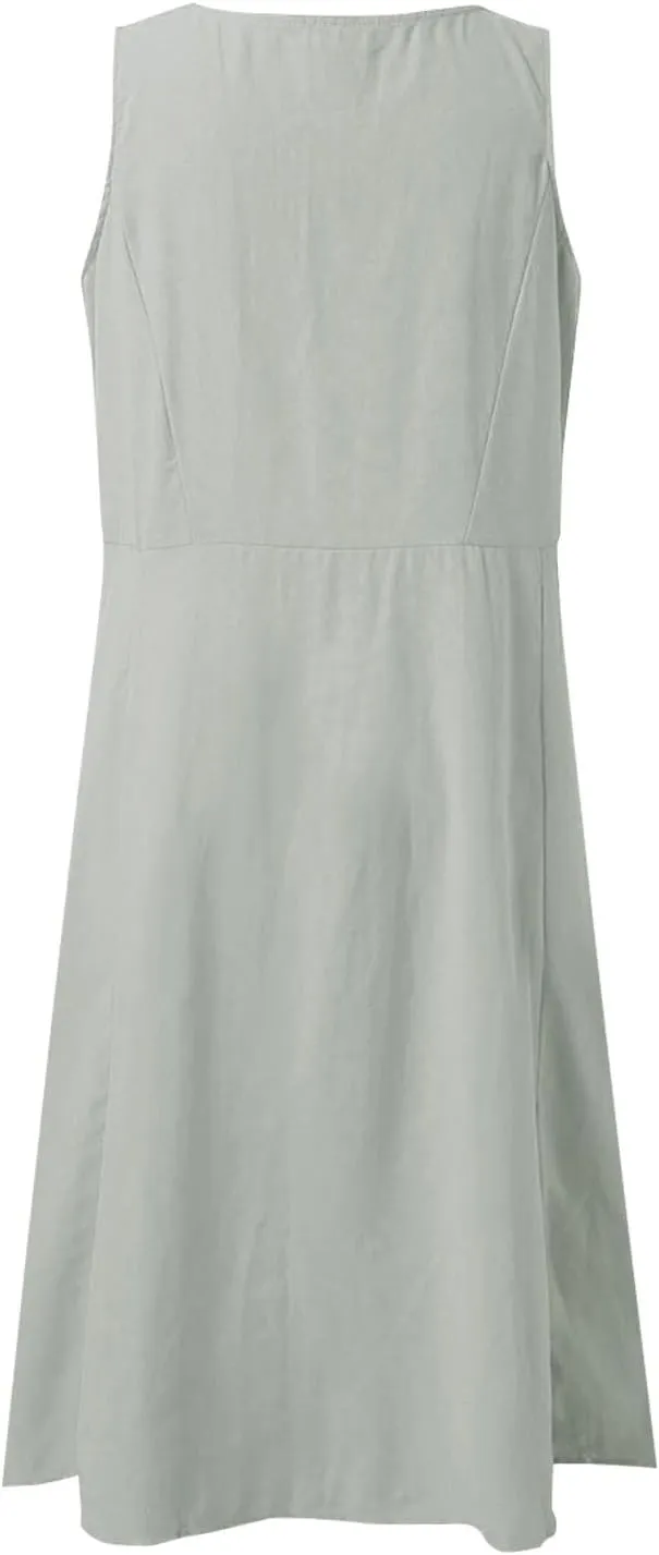ZYXTIM Women's Summer Casual Tank Midi Dress with Pockets Plus Size Loose Fit Comfy T Shirt Dresses Flowy Beach Sundresses
